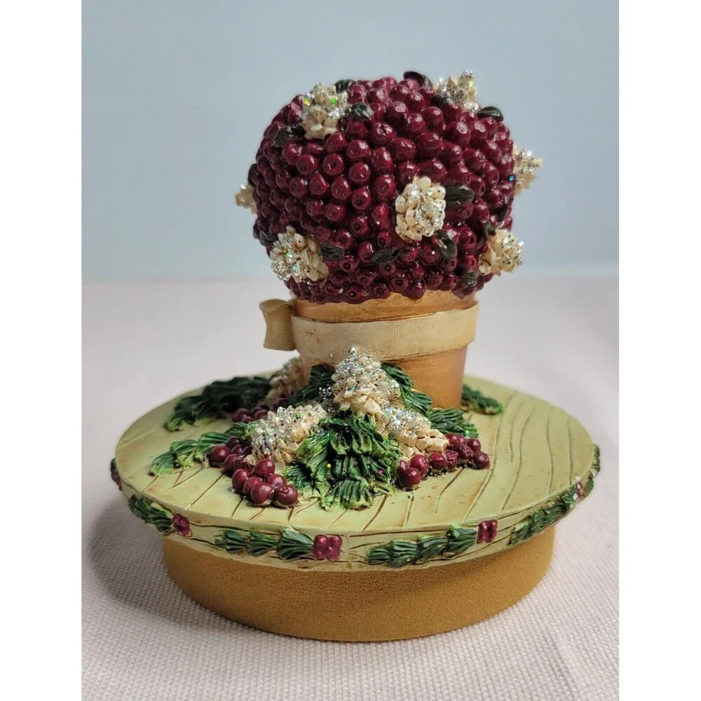 Our America Candle Topper CHRISTMAS TOPIARY Sugar Plum Fits Medium & Large Jars
